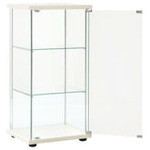 White Storage Cabinet with Tempered Glass